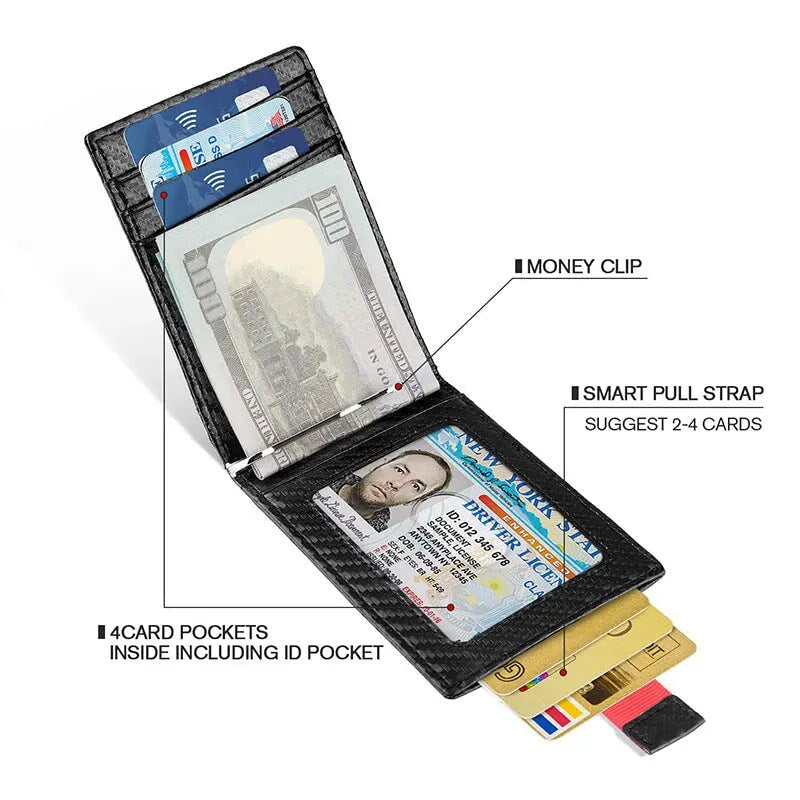 Men's Leather Card Holder Rfid Anti-Theft Brush Charger Dropshipman