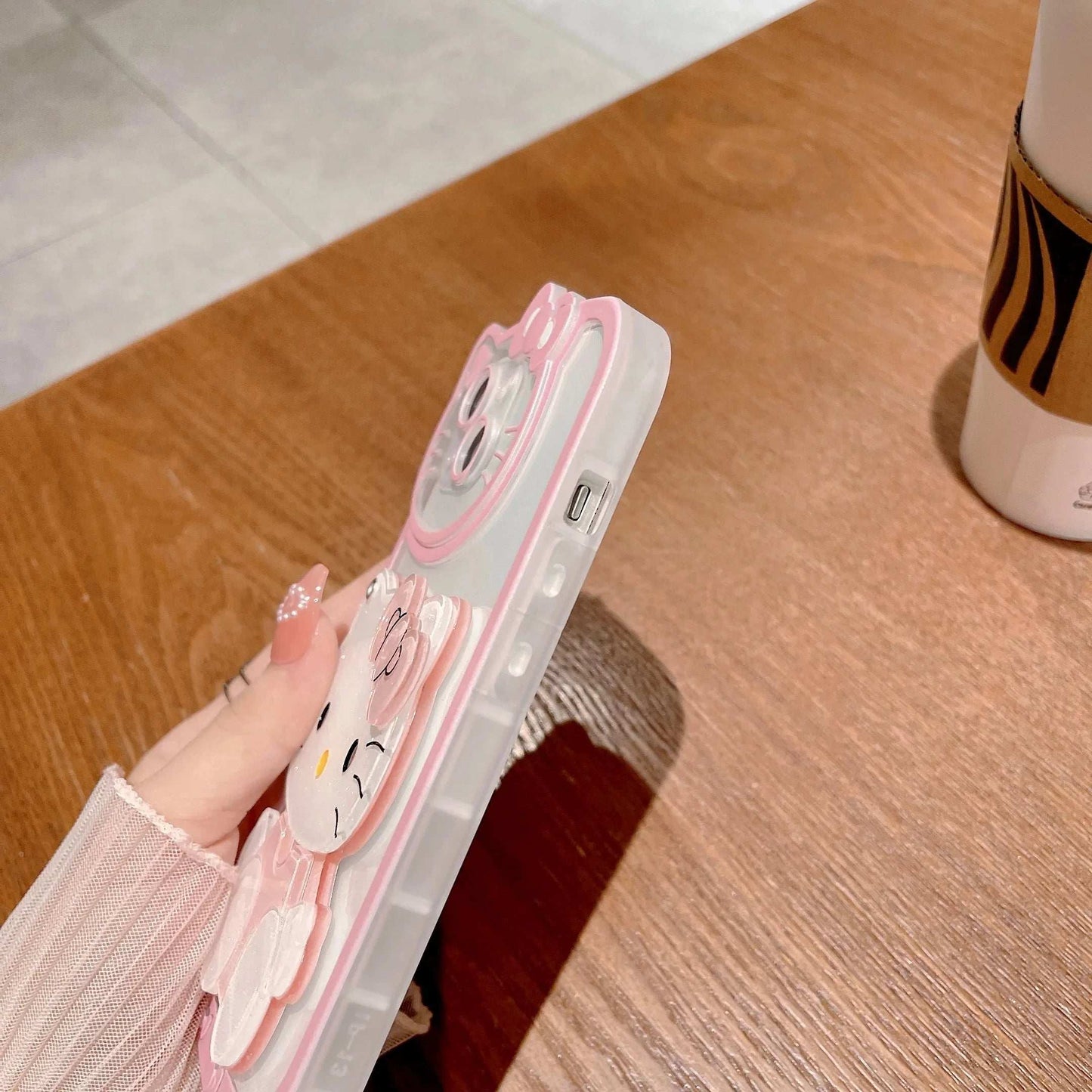 Sanrio Hello Kitty Head Mirror Phone Case For iPhone 16 15 14 Pro Max.