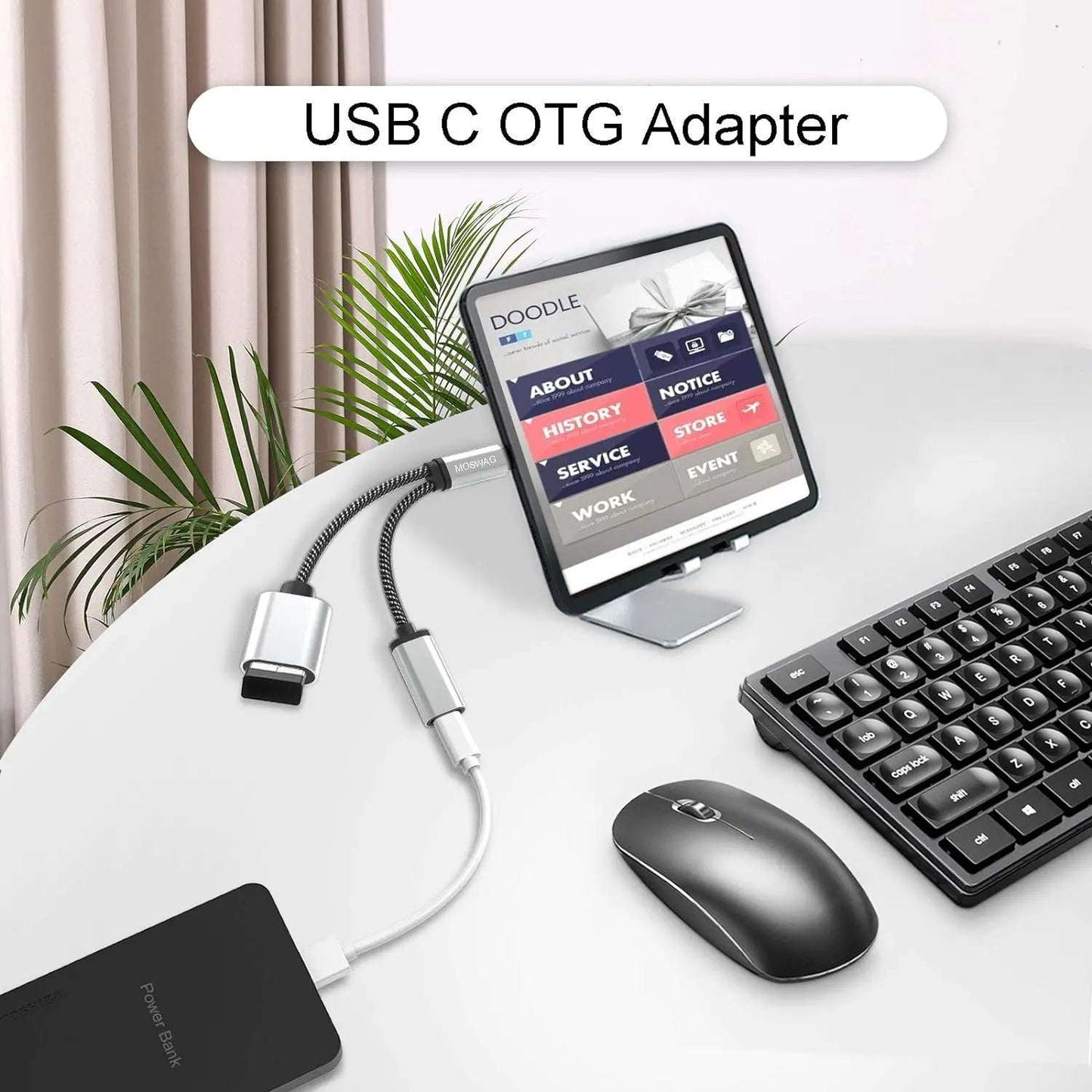 OTG 2 IN 1 USB C to USB a Adapter Data Transfer Converter with Charging Port USB Female Splitter for iPhone 16, 15 Samsung S series