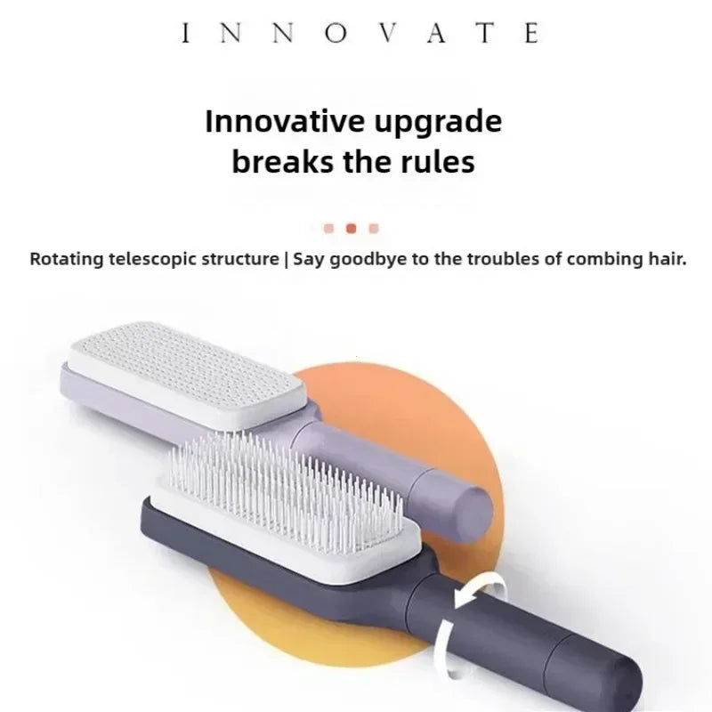 Self Cleaning Hairbrush Women Hair Brush One-key Cleaning Hair Loss Airbag Scalp Massage Comb Anti-Static Hairbrush Graceupnow.com