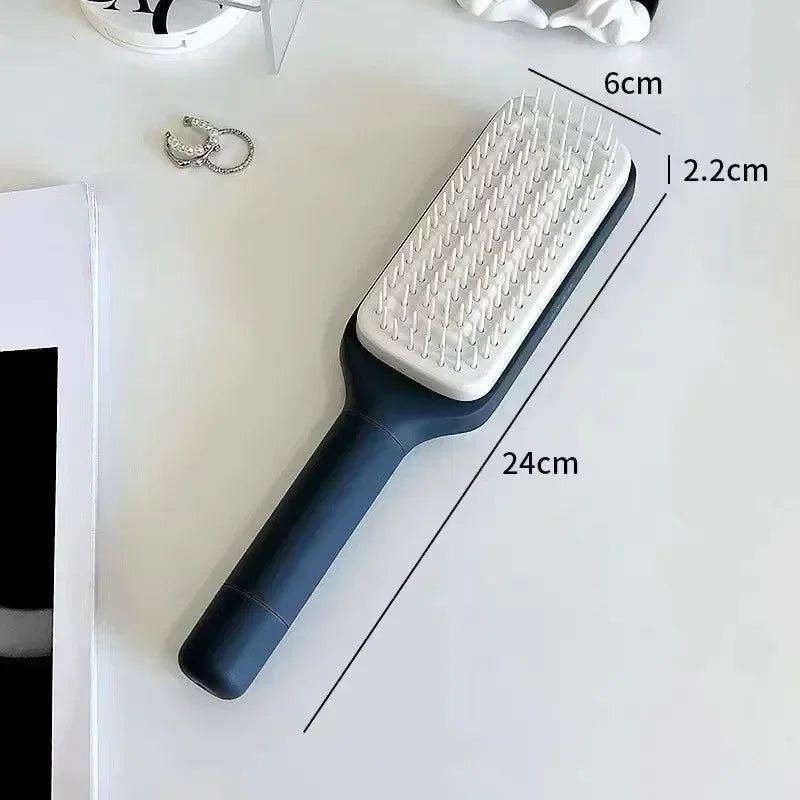 Self Cleaning Hairbrush Women Hair Brush One-key Cleaning Hair Loss Airbag Scalp Massage Comb Anti-Static Hairbrush Graceupnow.com