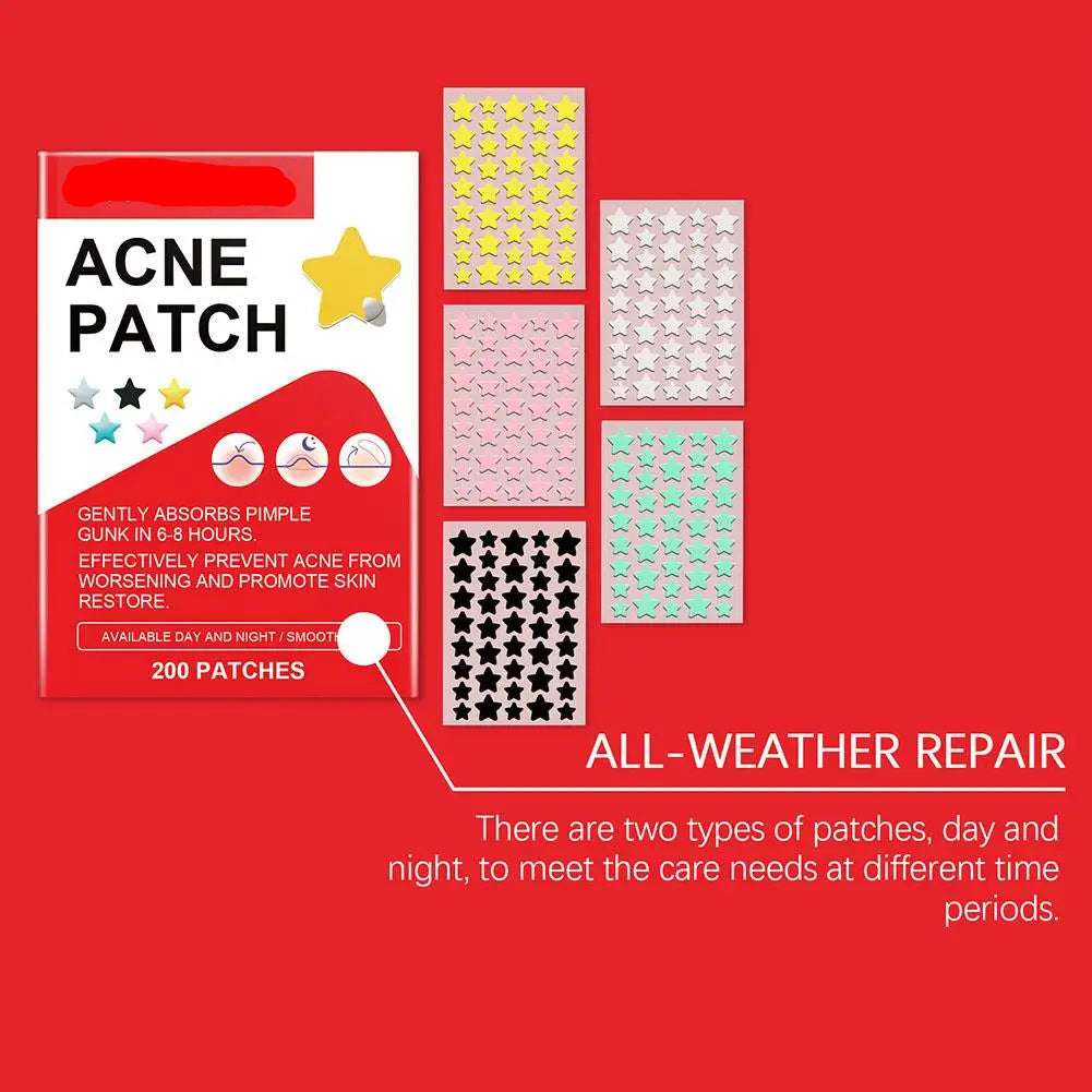 200Pcs Acne Pimple Patch Sticker Waterproof Acne Treatment Pimple Remover Tool Blemish Spot Facial Mask SkinCare Hidden Pimple Graceupnow.com