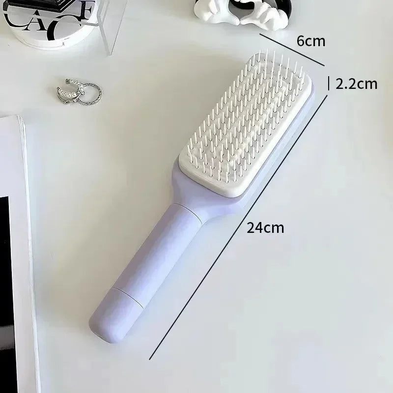 Self Cleaning Hairbrush Women Hair Brush One-key Cleaning Hair Loss Airbag Scalp Massage Comb Anti-Static Hairbrush Graceupnow.com