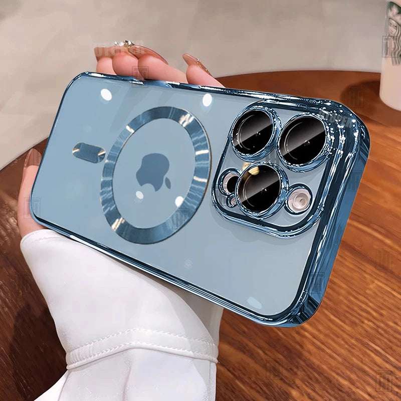 New Official Desert Gold Phone Case For iPhone 16 15 Pro Max and Plus Clear Magsafe Magnetic Lens Protect Soft Cover
