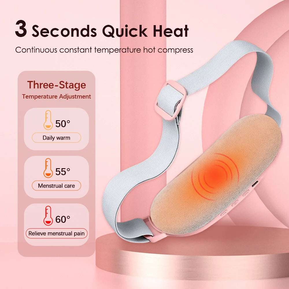 Warming and Comfort During Menstrual Periods, Intelligent Heated Waist Massage Belt for Women Heating Device