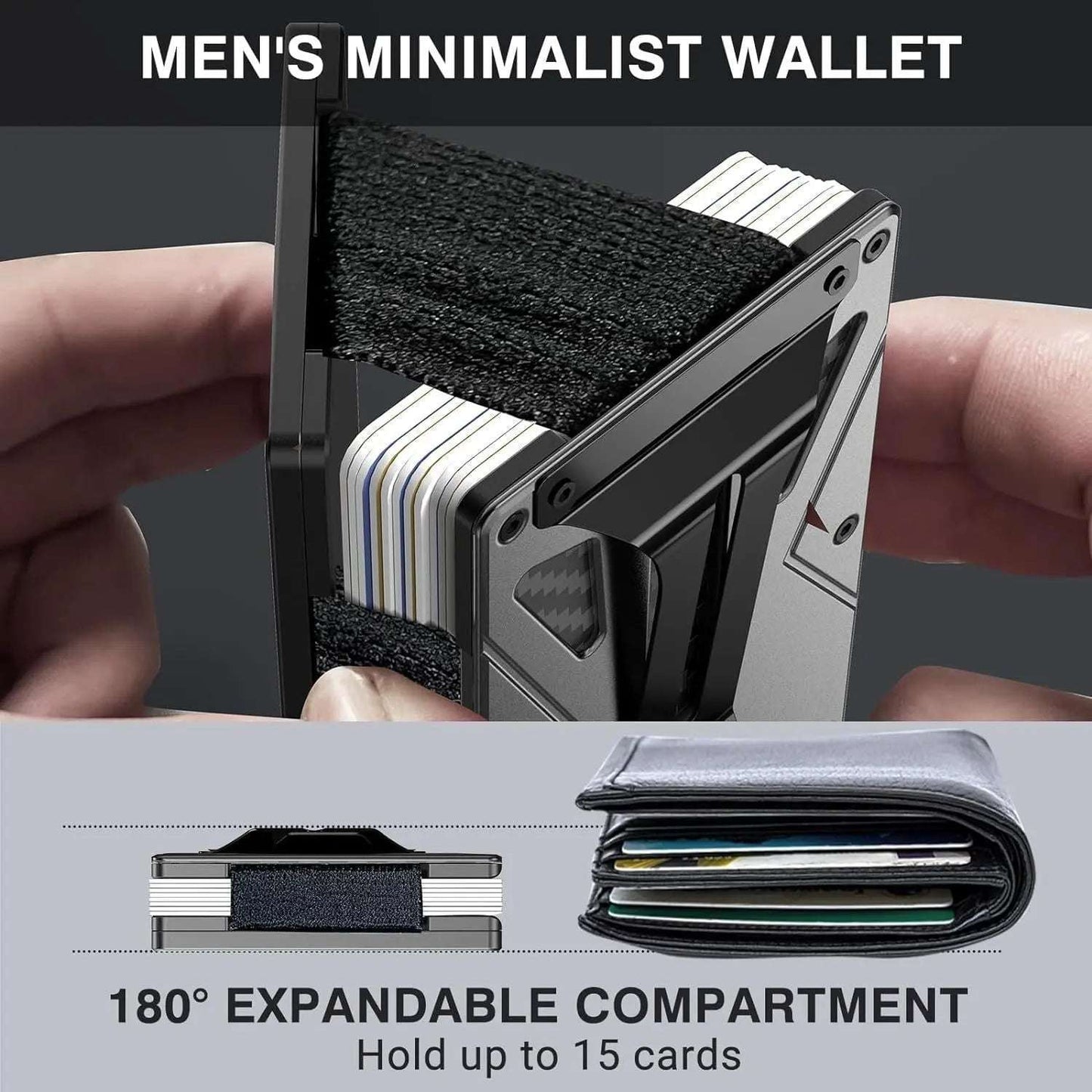 Tracker RFID Anti-theft Swiping Metal Wallet Charger Dropshipman