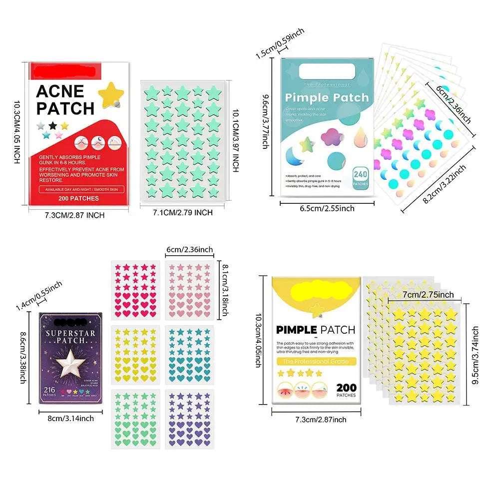 200Pcs Acne Pimple Patch Sticker Waterproof Acne Treatment Pimple Remover Tool Blemish Spot Facial Mask SkinCare Hidden Pimple Graceupnow.com