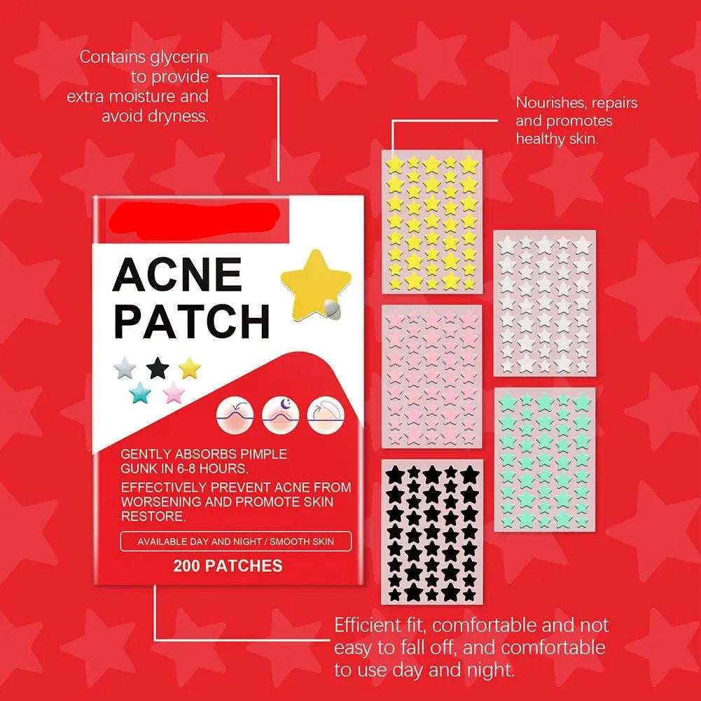 200Pcs Acne Pimple Patch Sticker Waterproof Acne Treatment Pimple Remover Tool Blemish Spot Facial Mask SkinCare Hidden Pimple Graceupnow.com
