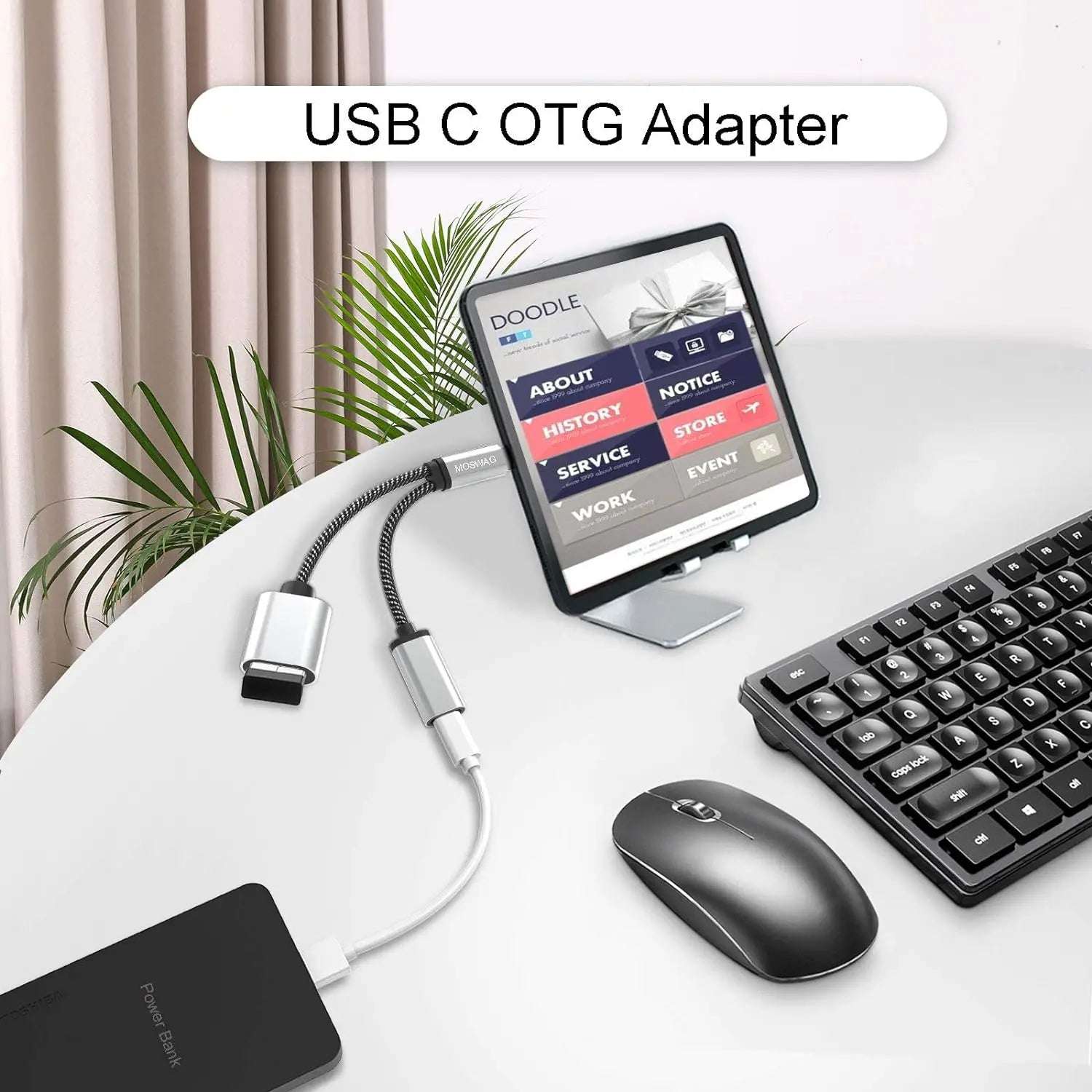 OTG 2 IN 1 USB C to USB a Adapter Data Transfer Converter with Charging Port USB Female Splitter for iPhone 16, 15 Samsung S series