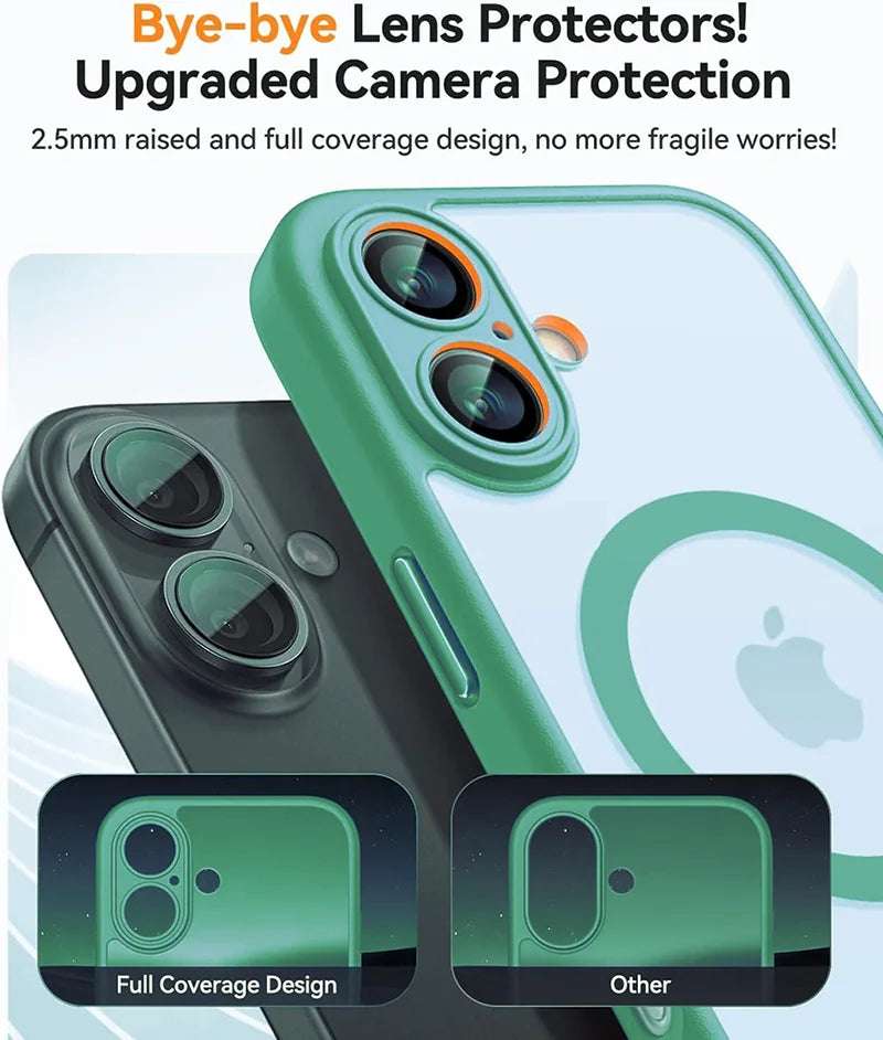 iPhone 16, 16 Plus Shockproof Case For Wireless Charge Cover Matte Translucent PC