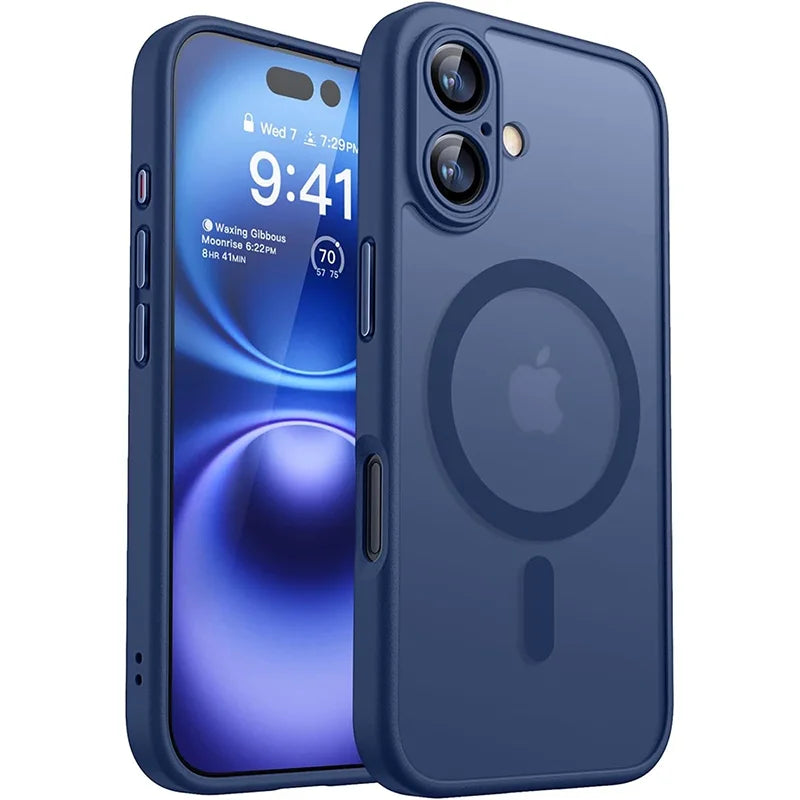 iPhone 16, 16 Plus Shockproof Case For Wireless Charge Cover Matte Translucent PC
