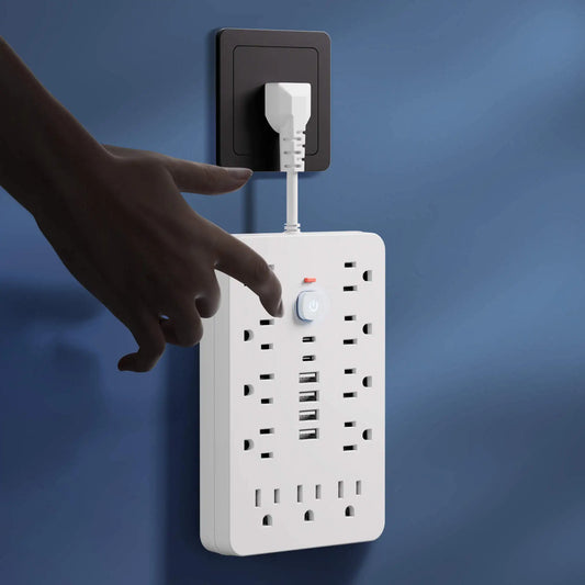 17-in-1 US Power Outlet Surge Protector - Desktop Charging Station with 11 AC Outlets, 4 USB Ports & 2 Type-C Ports