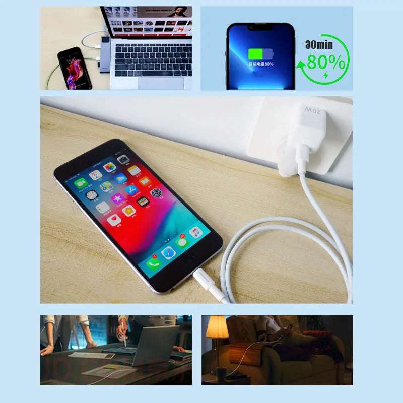 60W USB-C Fast Charge For iPhone 16 15 Pro Max Plus Samsung Phone Type C Weaving Quick Charging Cable