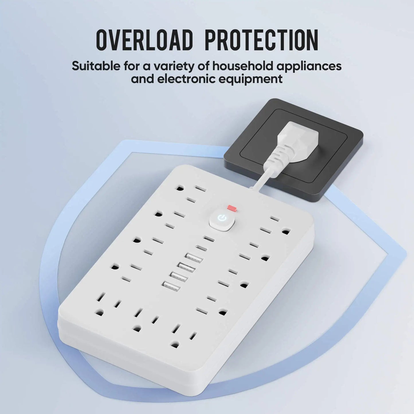 17-in-1 US Power Outlet Surge Protector - Desktop Charging Station with 11 AC Outlets, 4 USB Ports & 2 Type-C Ports