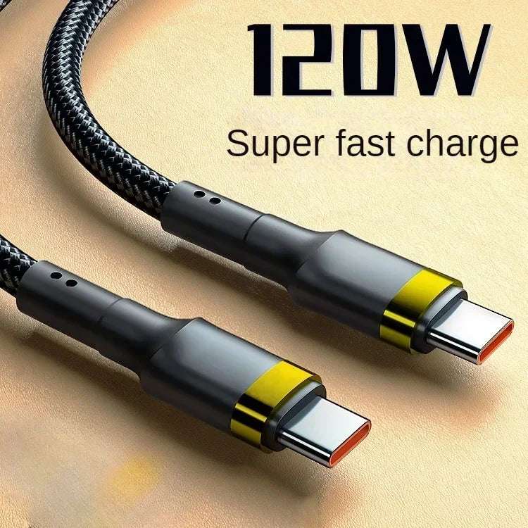 120W Cable Samsung S24 S23 USB C iPhone 16,15 Plus Pro Max