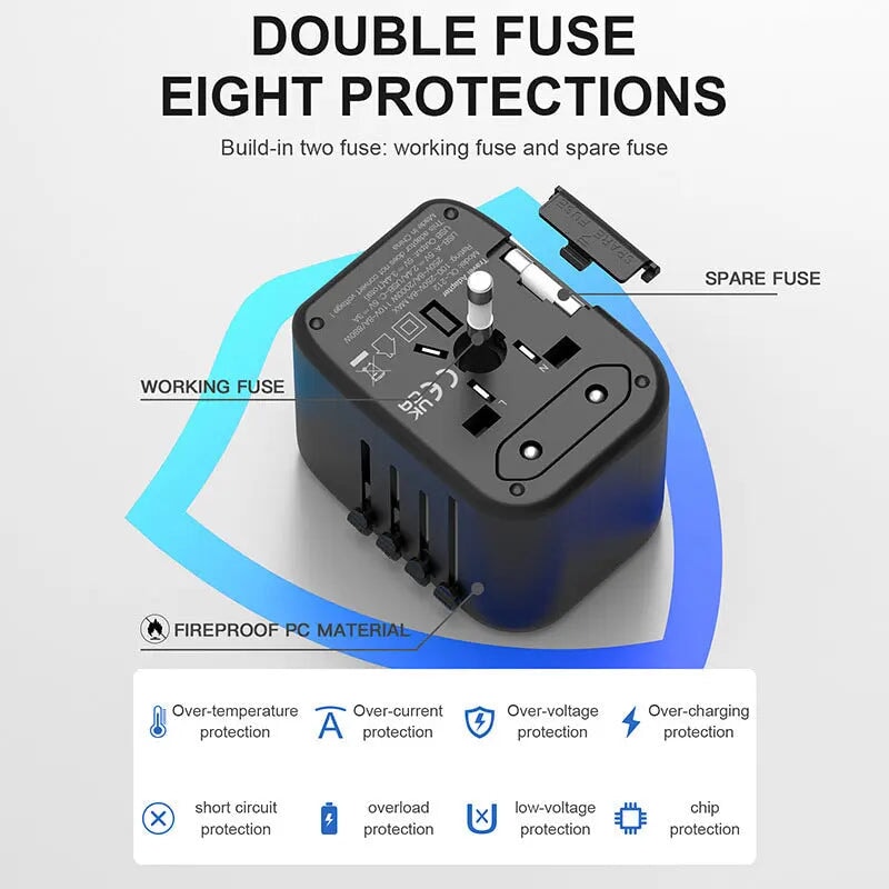 Travel Charger 2USB 2 Type-C Universal Plug Charger Dropshipman 